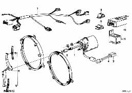 ชิ้นส่วนแยก, ระบบล้างทำความสะอาดไฟหน้า diagram for BMW 5 Series E12 518