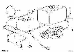 ชิ้นส่วนแยก, ระบบล้างทำความสะอาดไฟหน้า diagram for BMW 5 Series E12 518
