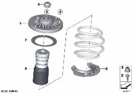 GUIDE SUPPORT/SPRING PAD/ATTACHING PARTS diagram for BMW X3 F25 35iX