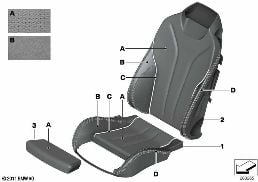 Individual bekl. sportstoel geperf. leer diagram for BMW 6 Series F13 LCI 640i