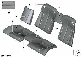 R Indi.シート カバー レザー diagram for BMW 6 Series F13 LCI 650i