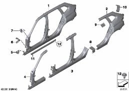 BODY-SIDE FRAME diagram for BMW X1 E84 18i
