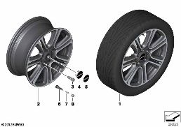 MINI LM Rad Twin Spoke Black 135 diagram for BMW MINI Paceman R61 Cooper