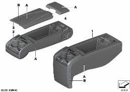 INDIVIDUAL ARMREST, REAR, LEATHER