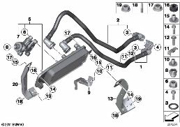 ตัวแลกความร้อน/ท่อหล่อเย็นน้ำมันเกียร์ diagram for BMW 5 Series F10 Hybrid 5