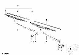 SINGLE COMPONENTS FOR WIPER ARM diagram for BMW 3 Series E36 325i