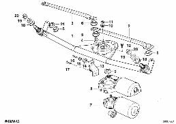 SINGLE WIPER PARTS diagram for BMW 3 Series E36 318is