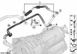 Контур системы охлаждения электромашины diagram for BMW 5 Series F10 LCI Hybrid 5