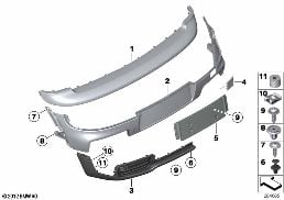 AEROKIT, TRIM PANEL, REAR diagram for BMW MINI Clubman R55 LCI Cooper S