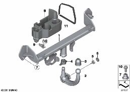 TOWING HITCH, DETACHABLE diagram for BMW 1 Series F21 LCI 118d
