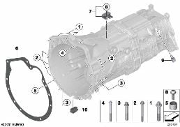 变速装置 安装件/固定装置 diagram for BMW 3 Series F30 LCI 320iX