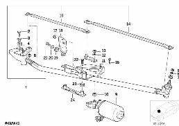 零件 刮水器 diagram for BMW 3 Series E36 M3