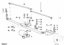 零件 刮水器 diagram for BMW 3 Series E36 M3