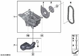 LUBRICATION SYSTEM/OIL PUMP WITH DRIVE diagram for BMW 4 Series F33 LCI 435dX