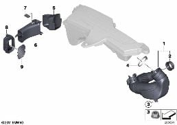 AIR DUCT, INTAKE SILENCER diagram for BMW 1 Series F20 125i