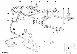 PARTS F 3-JET INTENSIVE WINDSH.CLEANING diagram for BMW 7 Series E38 730iL