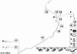BRAKE PIPE REAR diagram for BMW 5 Series F07 GT 530d 155kW