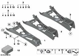 CENTER CONSOLE diagram for BMW 2 Series F22 228i