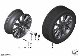 MINI LM-velg Sandblast Turned 132 diagram for BMW MINI R56 One