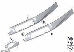 DECOR COVERS, INSTRUMENT PANEL diagram for BMW 5 Series F11 550i