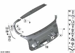 TRUNK LID TRIM PANEL diagram for BMW 1 Series F20 118dX