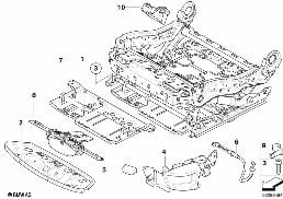 Каркас подушки переднего сиденья diagram for BMW X6 E71 50iX