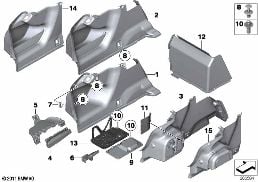 TRUNK TRIM PANEL diagram for BMW 5 Series F11 550i