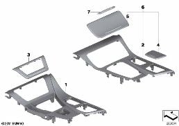 DECOR TRIMS, CENTRE CONSOLE diagram for BMW 5 Series F11 550i
