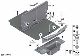 行李箱底板饰件 diagram for BMW 5 Series F10 530dX