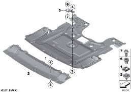 UNDERHOOD SHIELD diagram for BMW 5 Series F07 GT 530dX