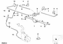 SINGLE PARTS FOR WINDSHIELD CLEANING diagram for BMW 7 Series E38 730iL