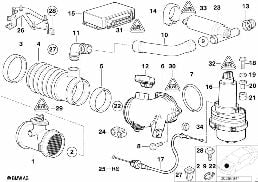MASS AIR FLOW SENSOR/ASC diagram for BMW 5 Series E39 540i