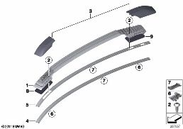 ROOF MOULDING/ROOF RAIL diagram for BMW X6 E71 35iX