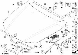 Motorkap/aanbouwdelen diagram for BMW 3 Series E93 M3