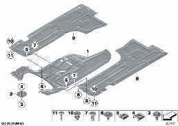 언더보디 패널, 앞 diagram for BMW 6 Series F06 Gran Coupé LCI 640dX