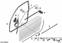 TRIM AND SEALS FOR DOOR, FRONT