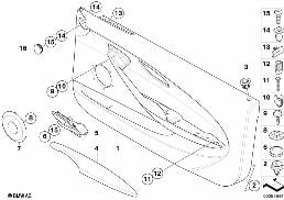 Revêtements de porte, airbag latéral diagram for BMW 6 Series E64 650i