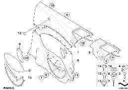 Revêtement latéral arrière/Cabrio diagram for BMW 6 Series E64 650i