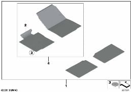 FLOOR MATS, VELOURS diagram for BMW 1 Series E82 118d