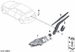 SINGLE PARTS FOR REAR WINDOW WIPER diagram for BMW 1 Series F21 LCI M140i