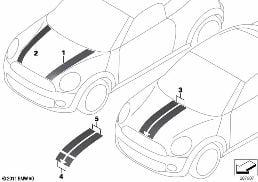 ORNAMENTAL STRIPS diagram for BMW MINI Clubman R55 LCI Cooper S