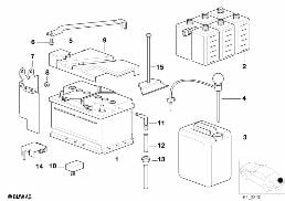 Batterie vide d'origine BMW diagram for BMW 5 Series E39 525td