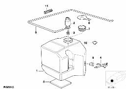 SINGLE PARTS F CLEANING SYSTEM/CONTAINER diagram for BMW Z3 E36 1.9