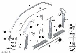 Boční výztuha diagram for BMW Rolls-Royce Phantom RR1 Phantom