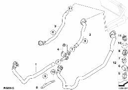 ปั๊มน้ำเสริม/ท่อน้ำ diagram for BMW 3 Series E90 LCI 320d