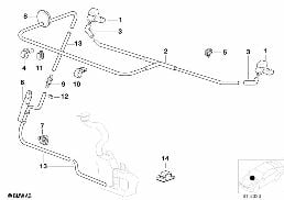 Pièces de dispositif de lave-glace diagram for BMW 7 Series E38 750iLS