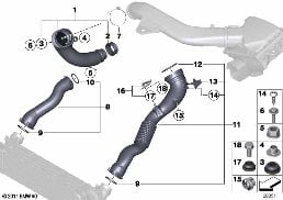 CHARGE AIR INDUCTION TRACT diagram for BMW 3 Series F31 335iX