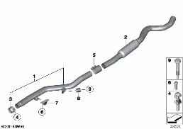 FRONT MUFFLER diagram for BMW 1 Series F21 LCI 125i
