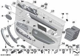 SURFACE-MOUNTED PARTS, DOOR PANEL, FRONT diagram for BMW X4 F26 28iX