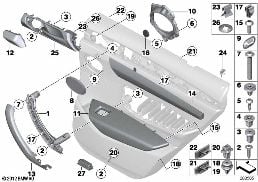 MOUNTING PARTS, DOOR TRIM, REAR diagram for BMW X4 F26 28iX